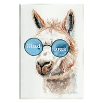 Stupell Industries Stud-ious Funny Llama Animals & Insects Painting Unframed Art Print Wall Art, 10 x 15