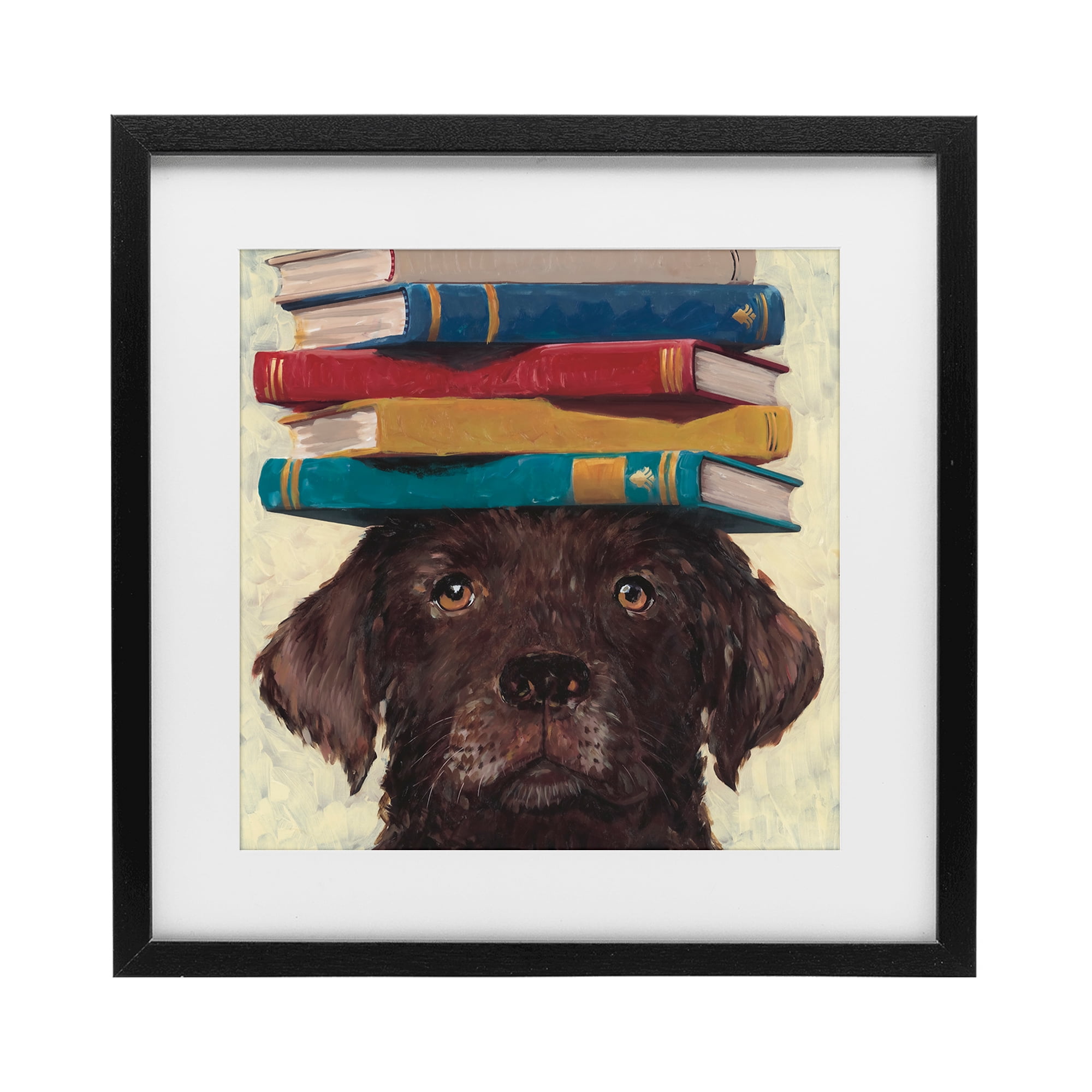 Stupell Industries Studious Abby Dog Black Framed Print Under Glass, design by Studio Bautista