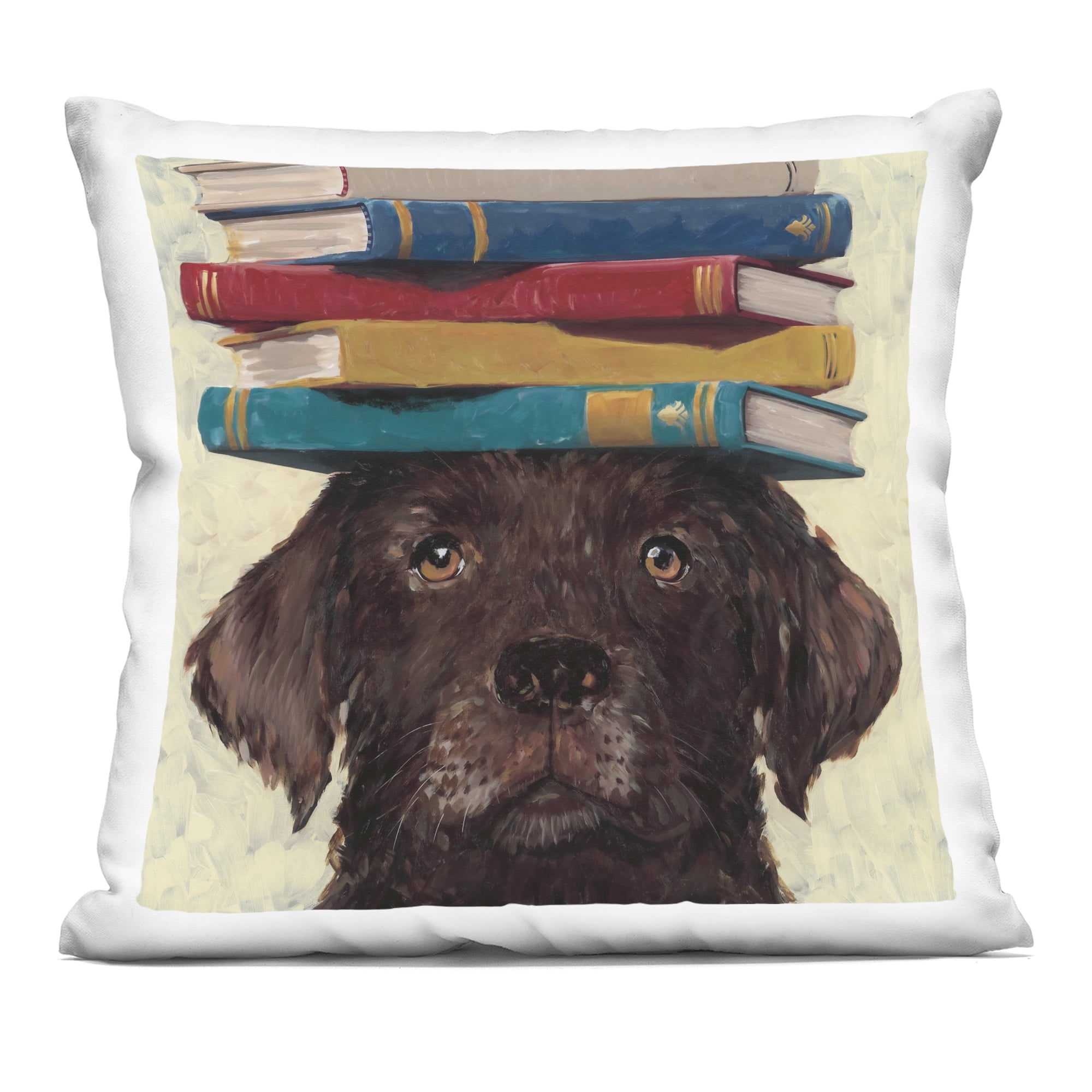 Stupell Industries Studious Abby Dog Decorative Printed Throw Pillow, design by Studio Bautista, 18 x 7 x 18