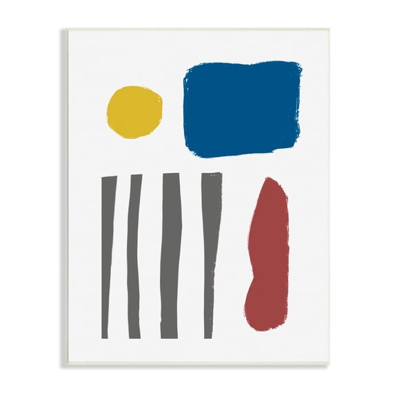 Stupell Industries Study of Rough Edge Shapes Little Thoughts Abstraction Abstract Painting Unframed Art Print Wall Art, 10 x 15