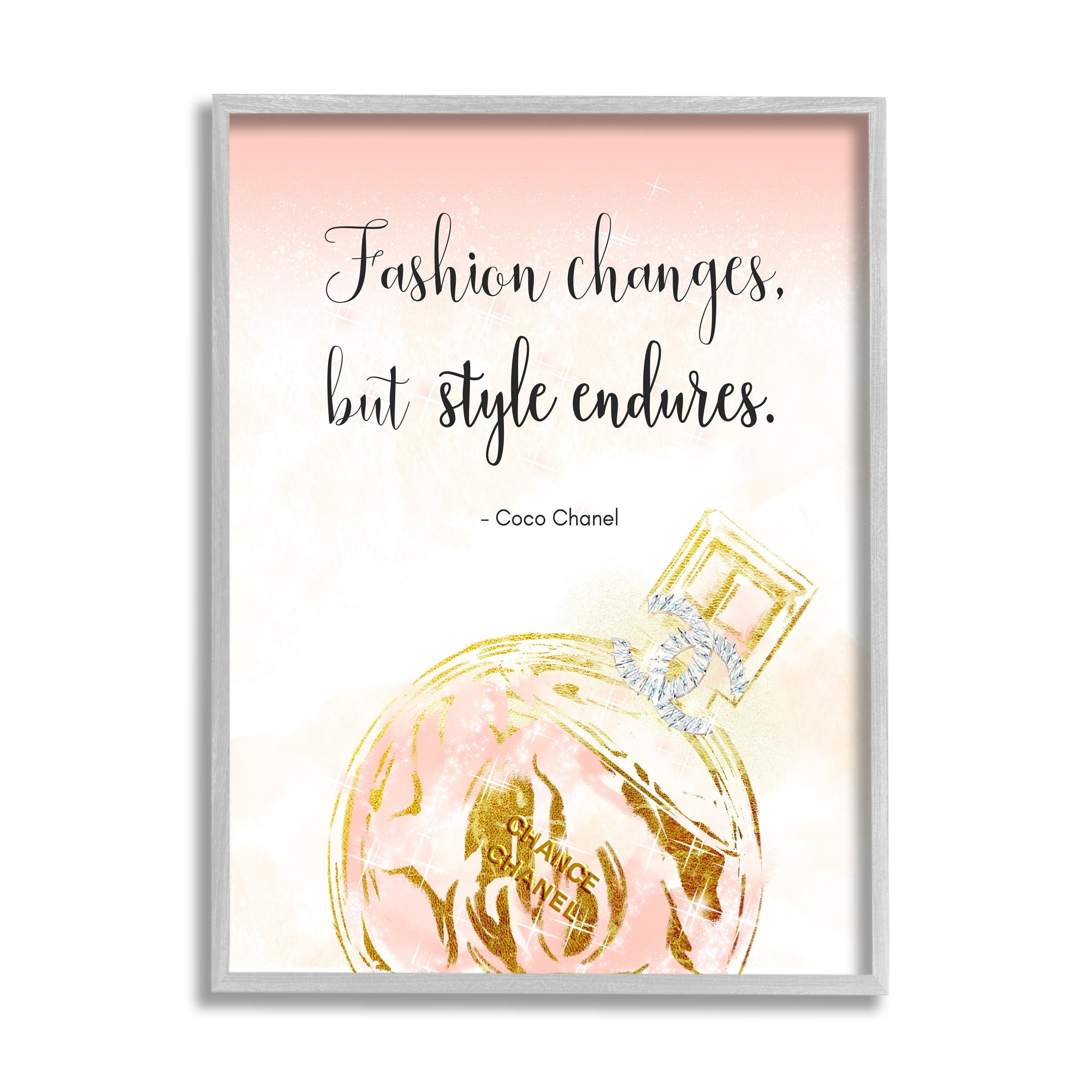 Stupell Industries Style Endures Typography Quote Designer Glam Perfume Framed Wall Art, 16 x 20, Design by Ziwei Li