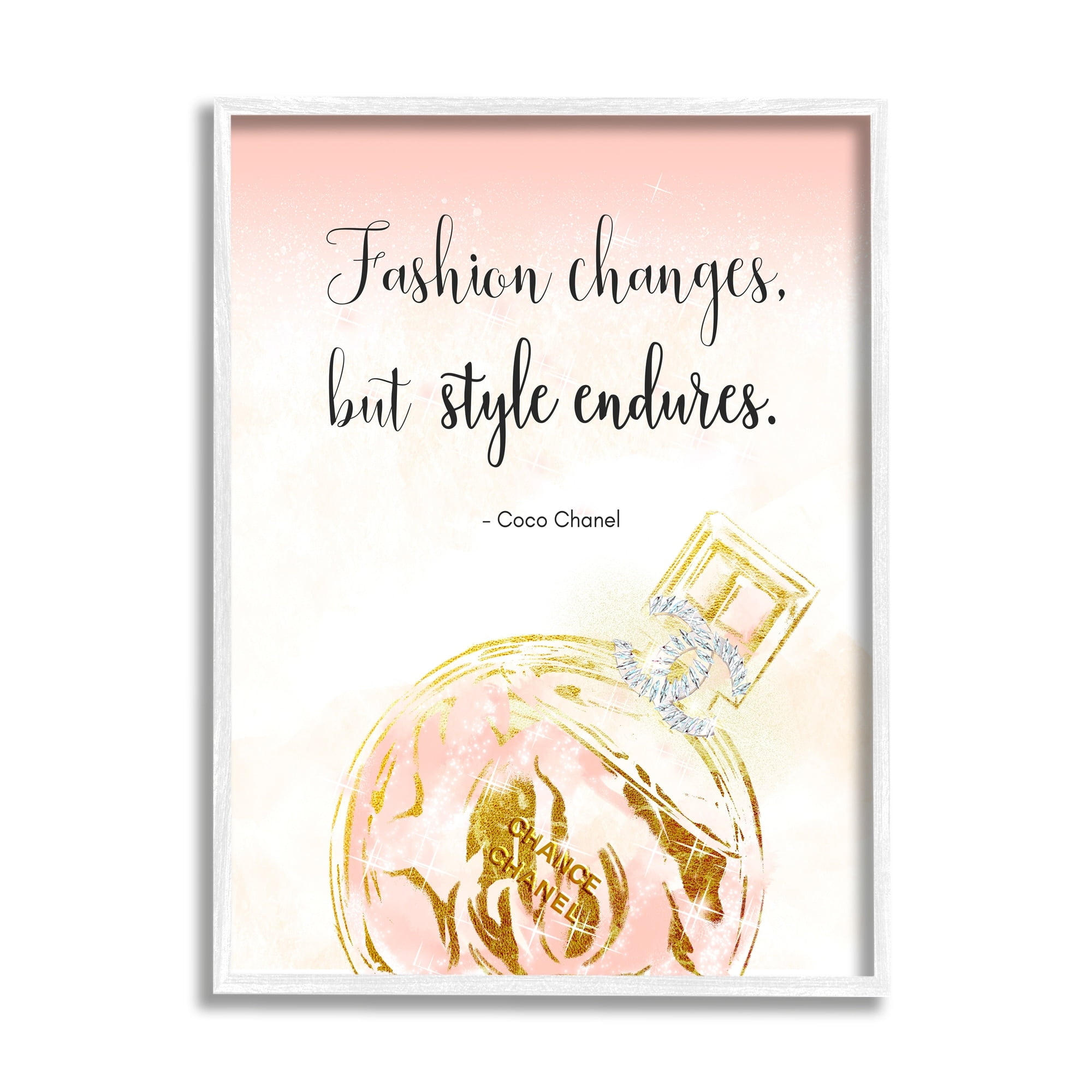 Stupell Industries Style Endures Typography Quote Designer Glam Perfume Framed Wall Art, 24 x 30, Design by Ziwei Li