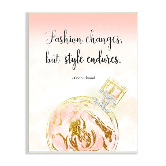 Stupell Industries Style Endures Typography Quote Designer Glam Perfume Wood Wall Art, 10 x 15, Design by Ziwei Li