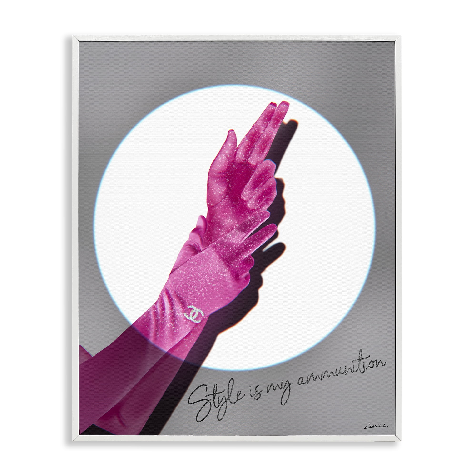 Stupell Industries Style Is Ammunition Fashion Painting White Framed Art Print Wall Art, 11 x 14