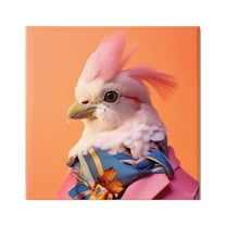 Stupell Industries Stylish Bird Portrait Animals & Insects Painting Gallery Wrapped Canvas Art Print Wall Art, 17 x 17