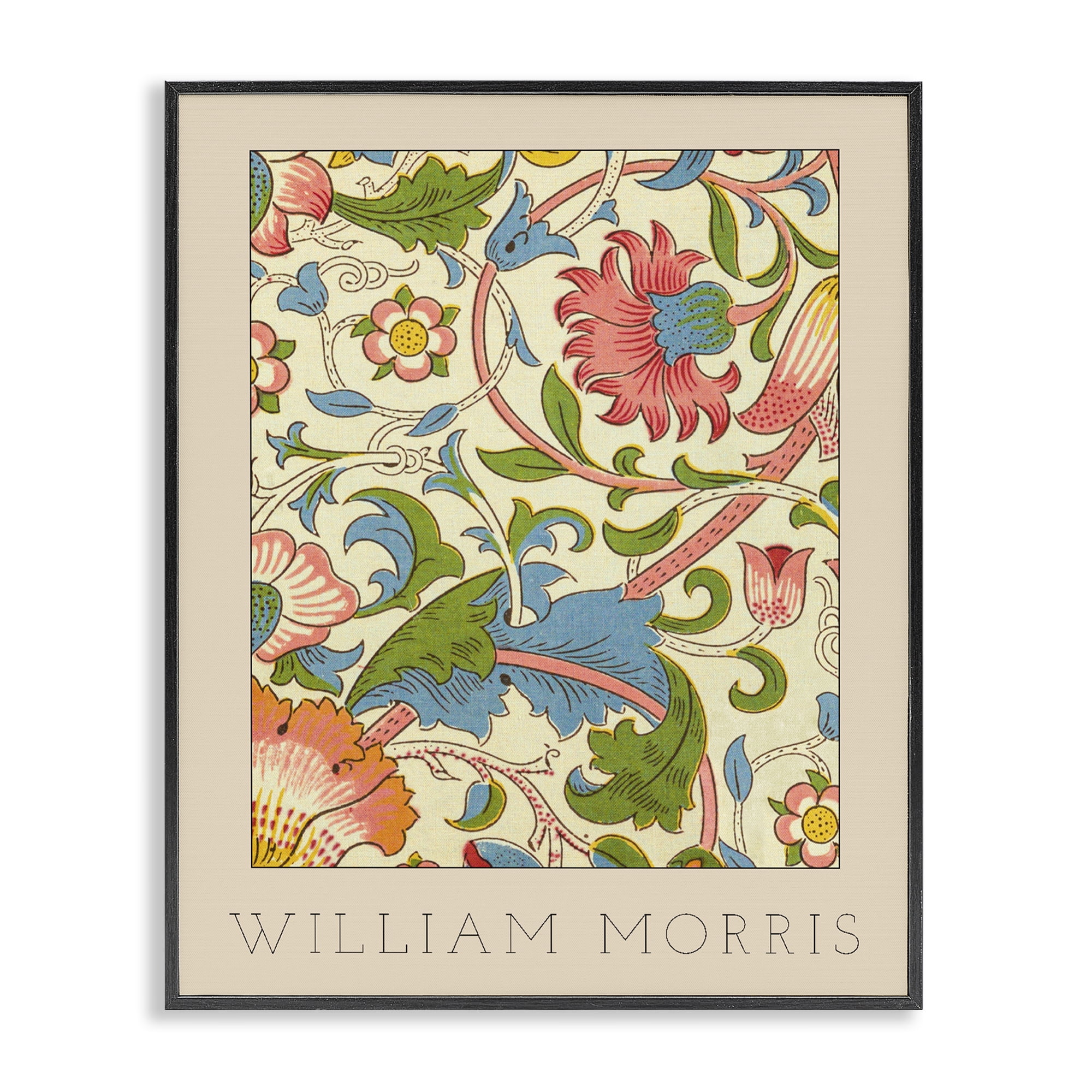 Stupell Industries Stylish Boho Classic Flowers Black Framed Giclee Art, design by Lil' Rue