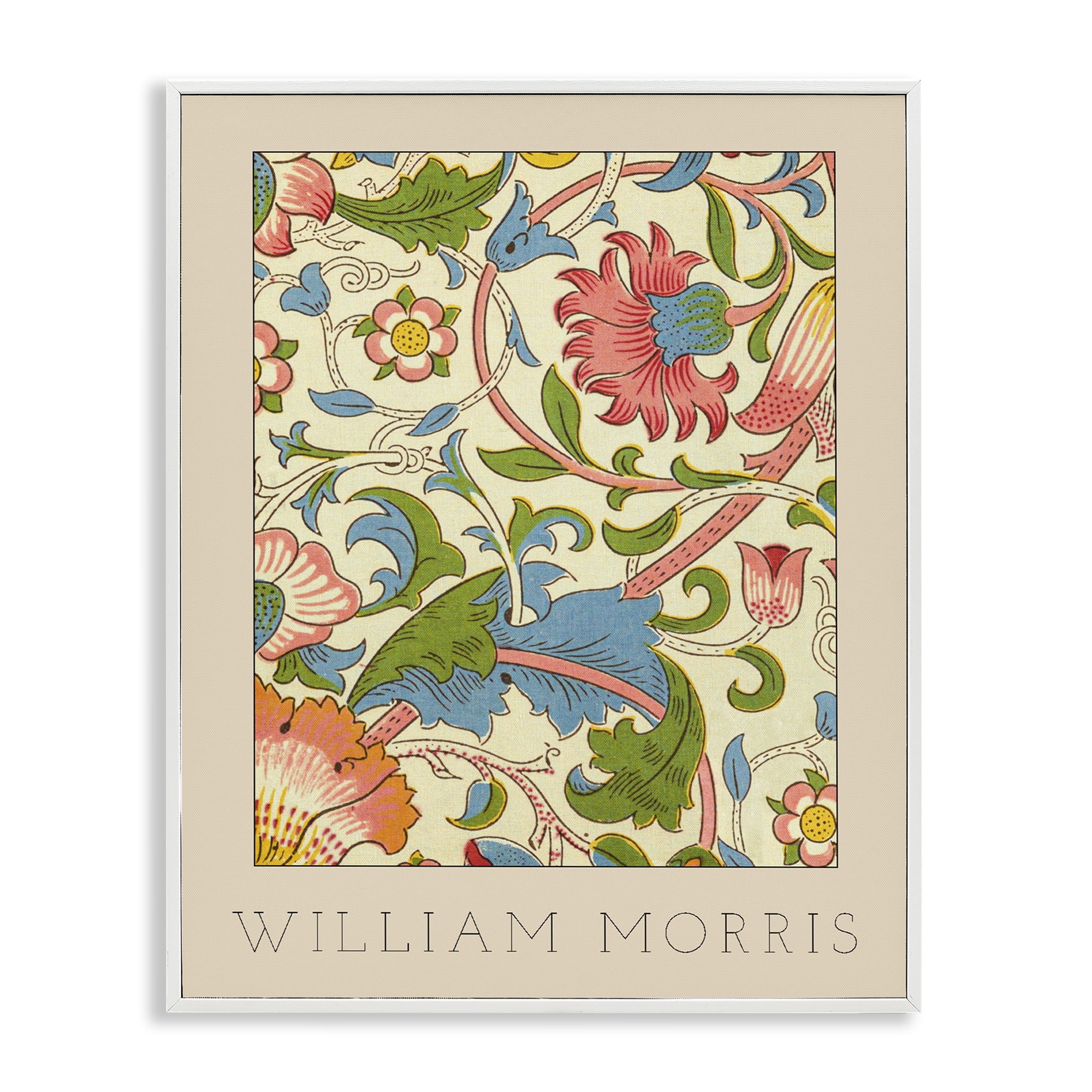 Stupell Industries Stylish Boho Classic Flowers White Framed Giclee Art, design by Lil' Rue
