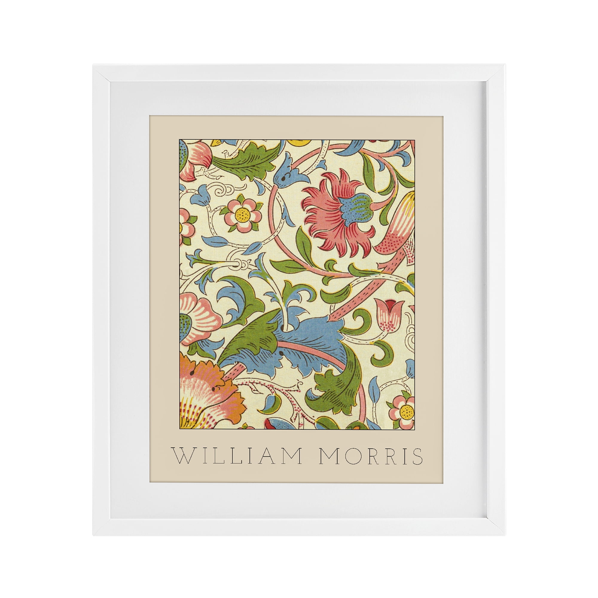 Stupell Industries Stylish Boho Classic Flowers White Framed Print Under Glass, design by Lil' Rue