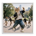 thumbnail image 1 of Stupell Industries Traditional Stylish Cat Dancing in Park White Framed Giclee Art, 17 x 17, by CAD Designs, 1 of 8