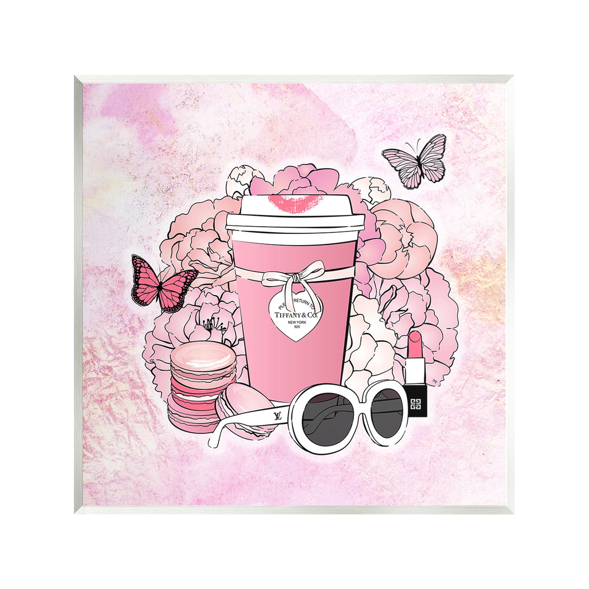 Stupell Industries Stylish Coffee & Flowers Food & Beverage Painting Unframed Art Print Wall Art, 12 x 12