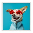 thumbnail image 1 of Stupell Industries Stylish Dog on Blue Animals & Insects Painting White Framed Art Print Wall Art, 24 x 24, 1 of 10