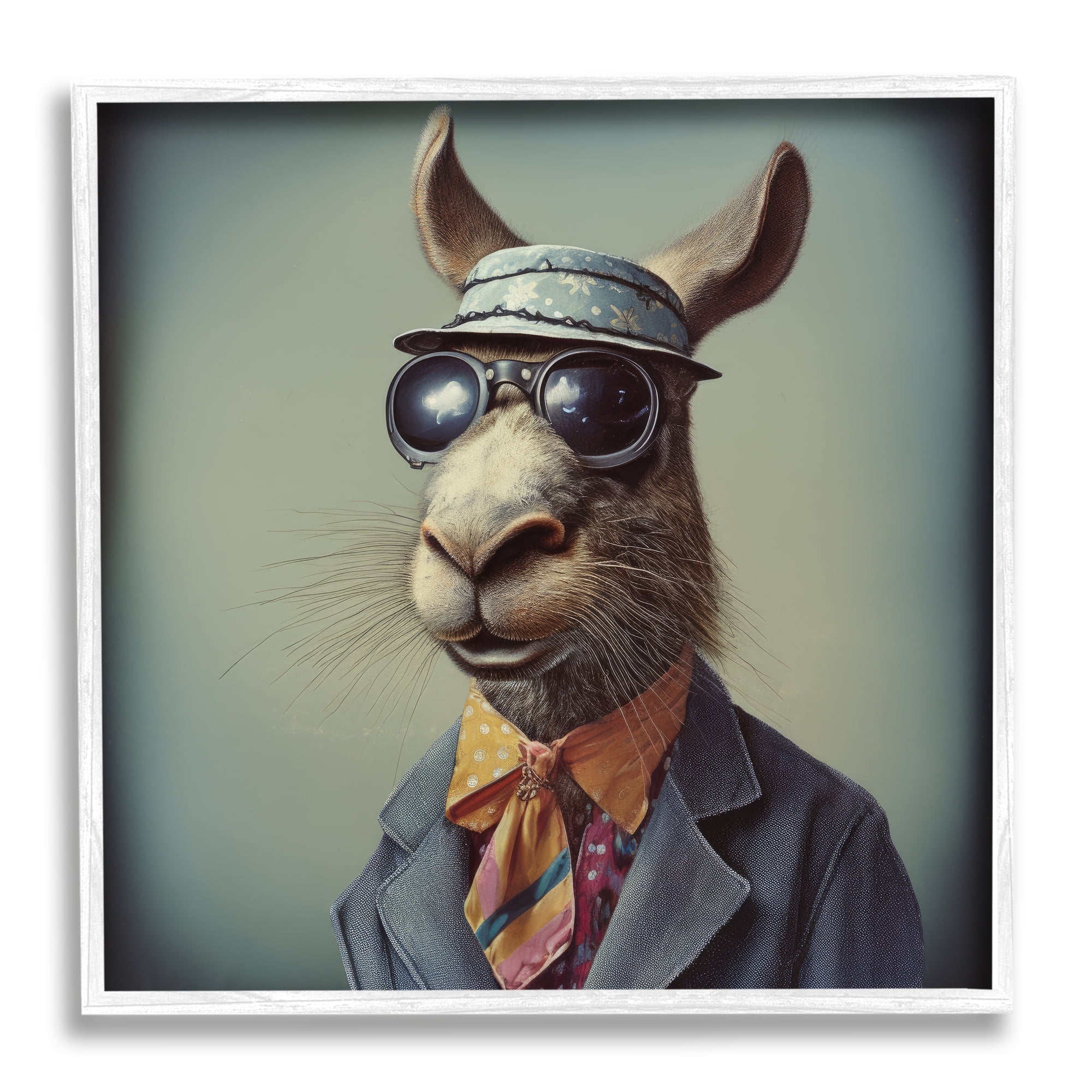 Stupell Industries Stylish Fashion Animal Animals & Insects Painting White Framed Art Print Wall Art, 17 x 17