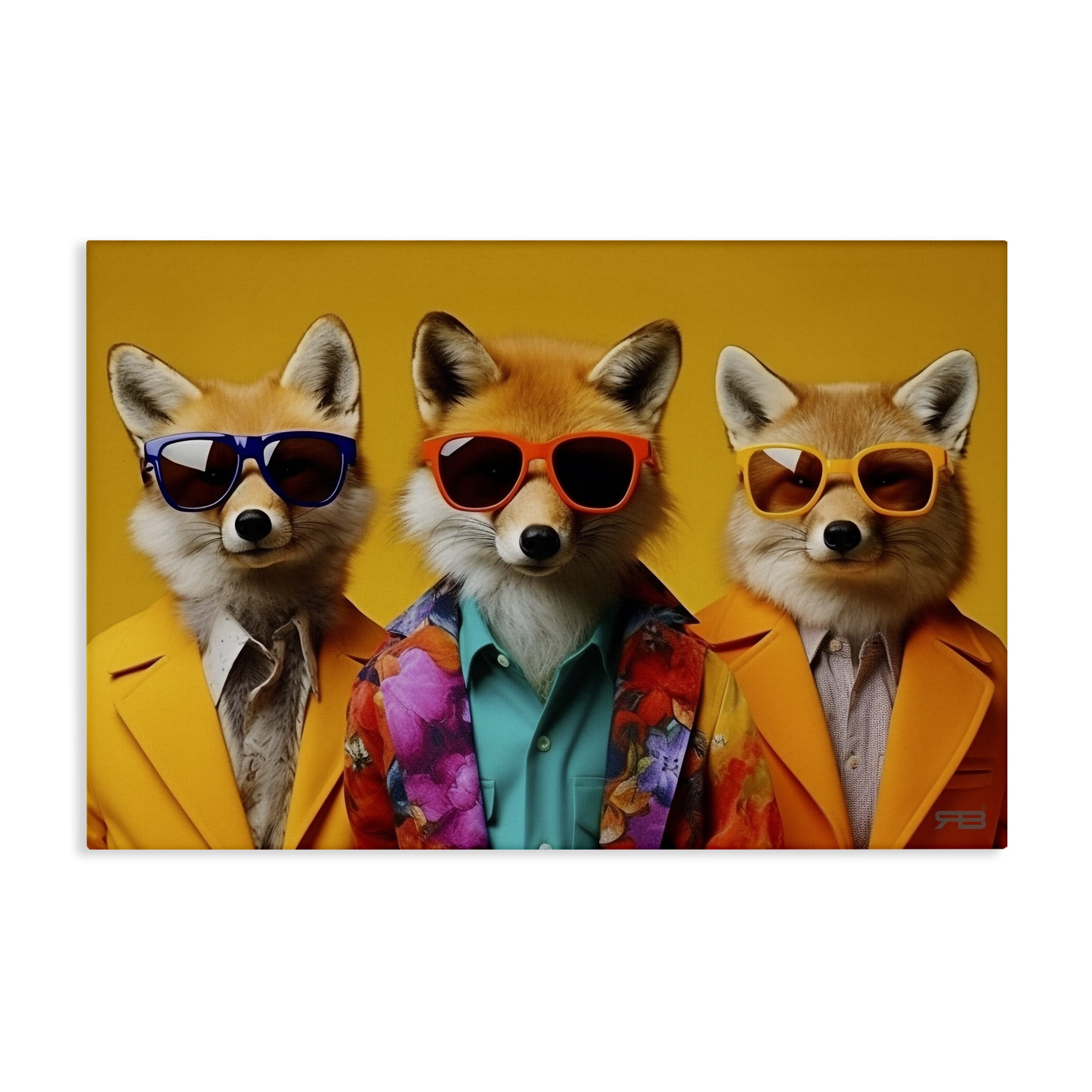 Stupell Industries Stylish Fashion Foxes Animals & Insects Painting Gallery Wrapped Canvas Art Print Wall Art, 24 x 16