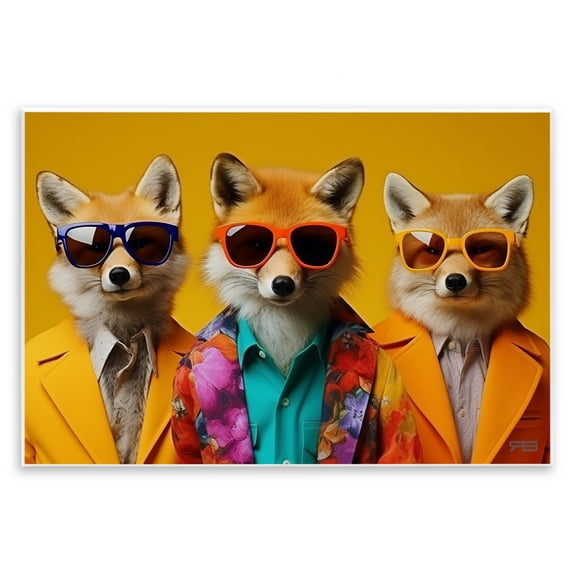 Stupell Industries Stylish Fashion Foxes Animals & Insects Painting Unframed Art Print Wall Art, 15 x 10