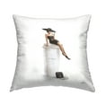 thumbnail image 1 of Stupell Industries Stylish Fashion Woman Pose Glam Coffee Cup Design by Ziwei Li Throw Pillow, 1 of 6