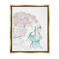 thumbnail image 1 of Stupell Industries Stylish Girl Overlooking City Graphic Art Metallic Gold Floating Framed Canvas Print Wall Art, Design by Alison Petrie, 1 of 6