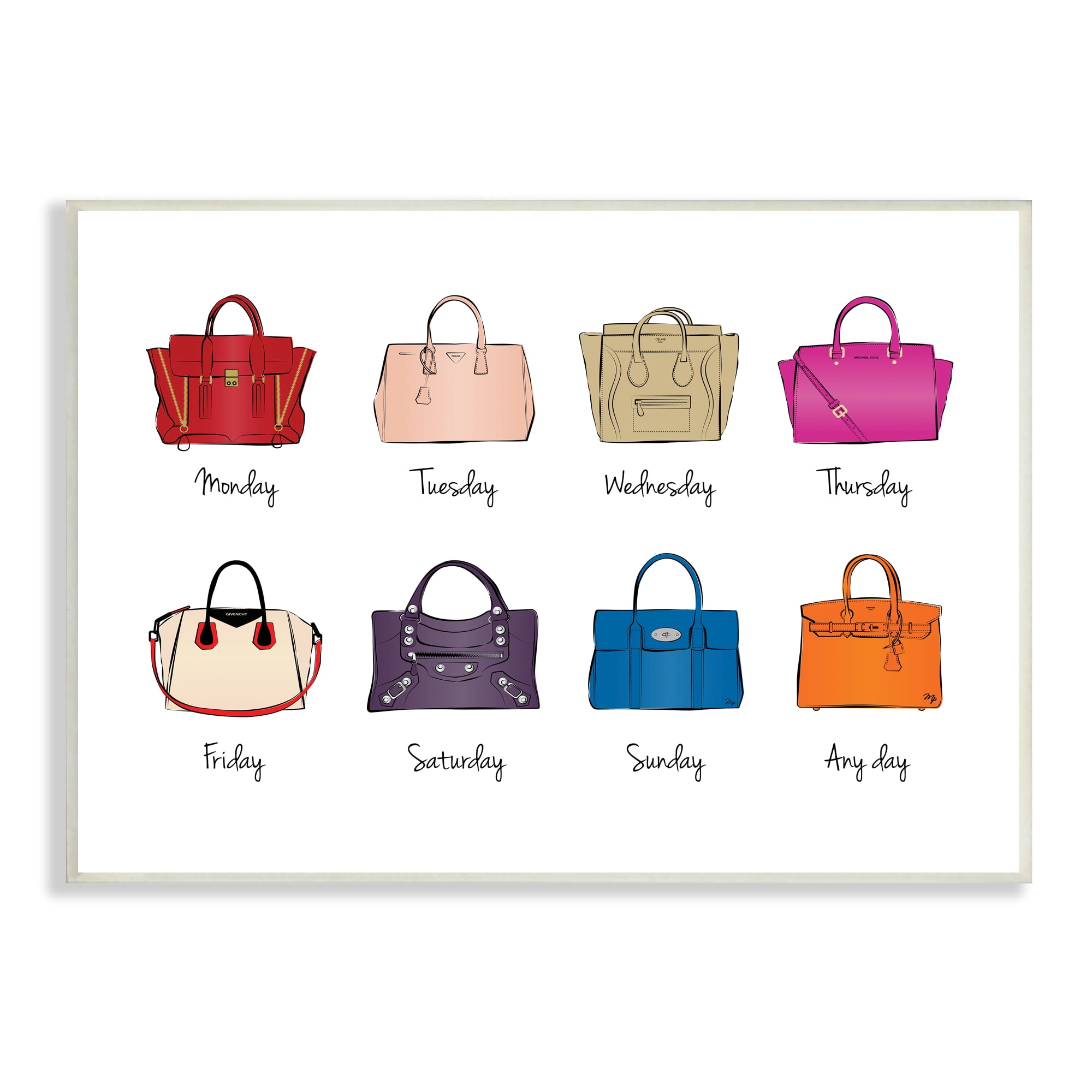 Stupell Industries Stylish Glam Bags Daily Elegant Fashion, 10 x 15, Designed by Martina Pavlova