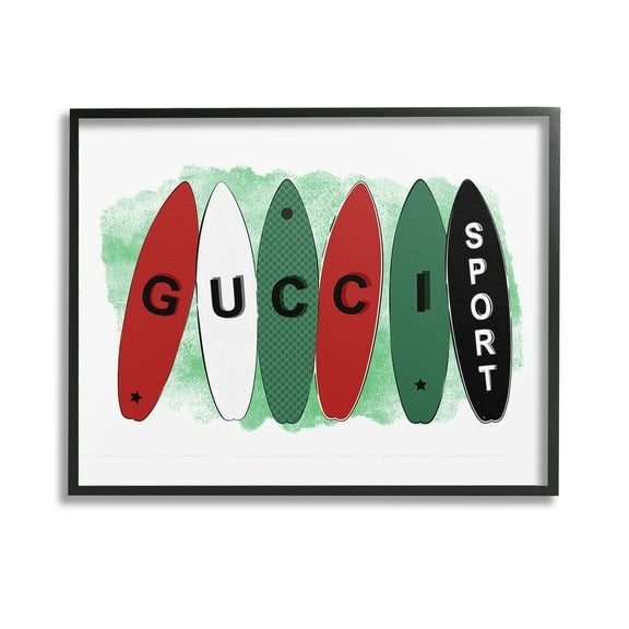 Stupell Industries Stylish Glam Surfboards Beauty & Fashion Painting Black Framed Art Print Wall Art, 14 x 11