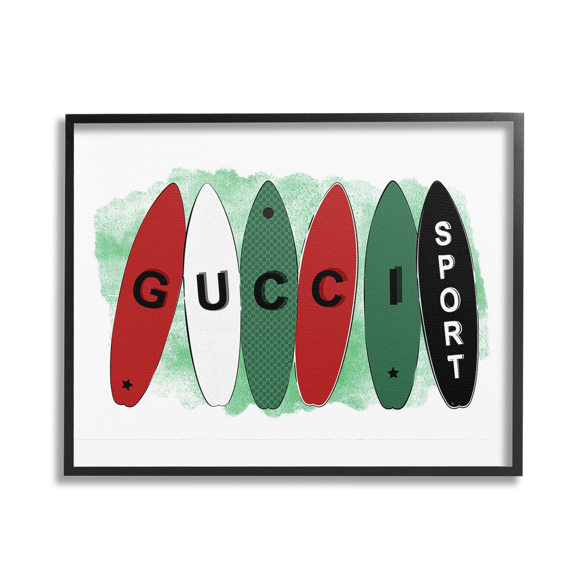 Stupell Industries Stylish Glam Surfboards Beauty & Fashion Painting Black Framed Art Print Wall Art, 30 x 24