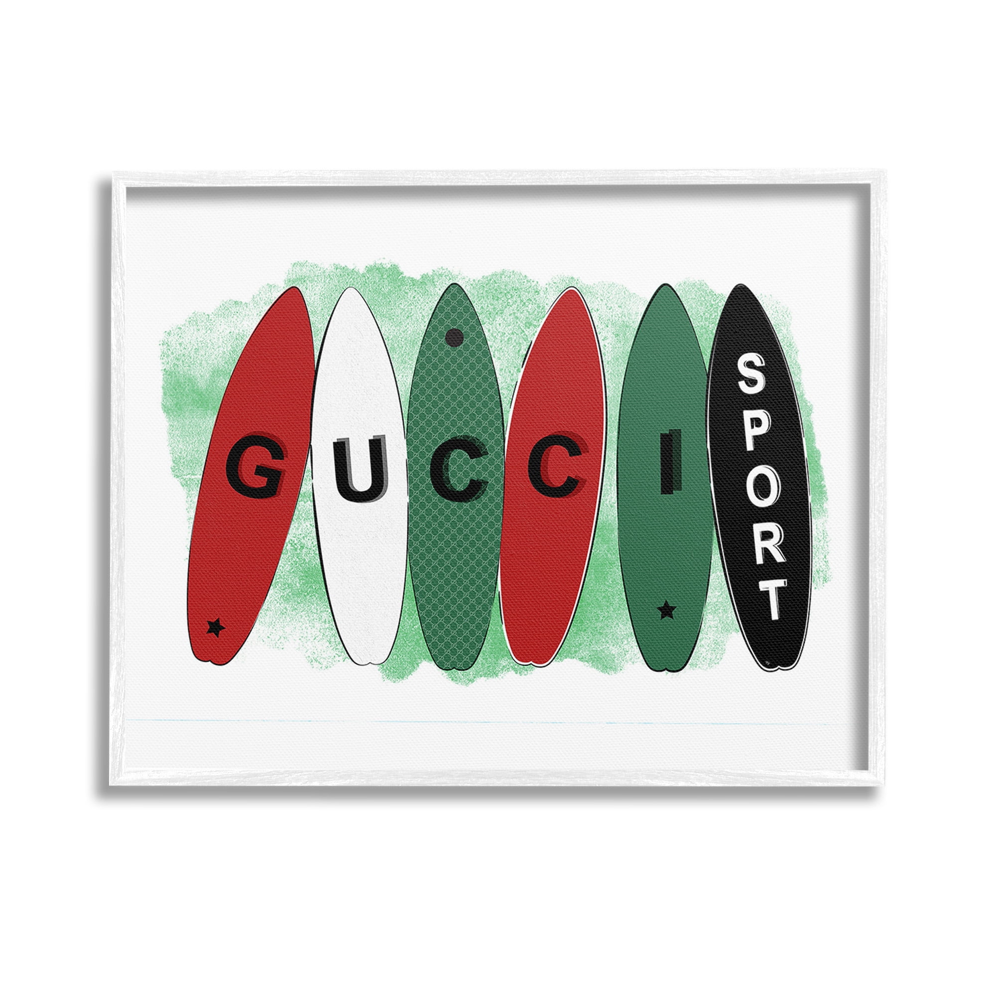 Stupell Industries Stylish Glam Surfboards Beauty & Fashion Painting White Framed Art Print Wall Art, 14 x 11