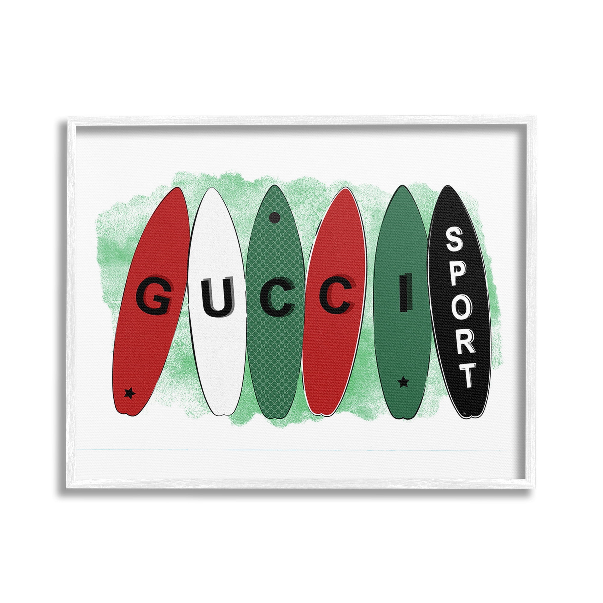 Stupell Industries Stylish Glam Surfboards Beauty & Fashion Painting White Framed Art Print Wall Art, 20 x 16