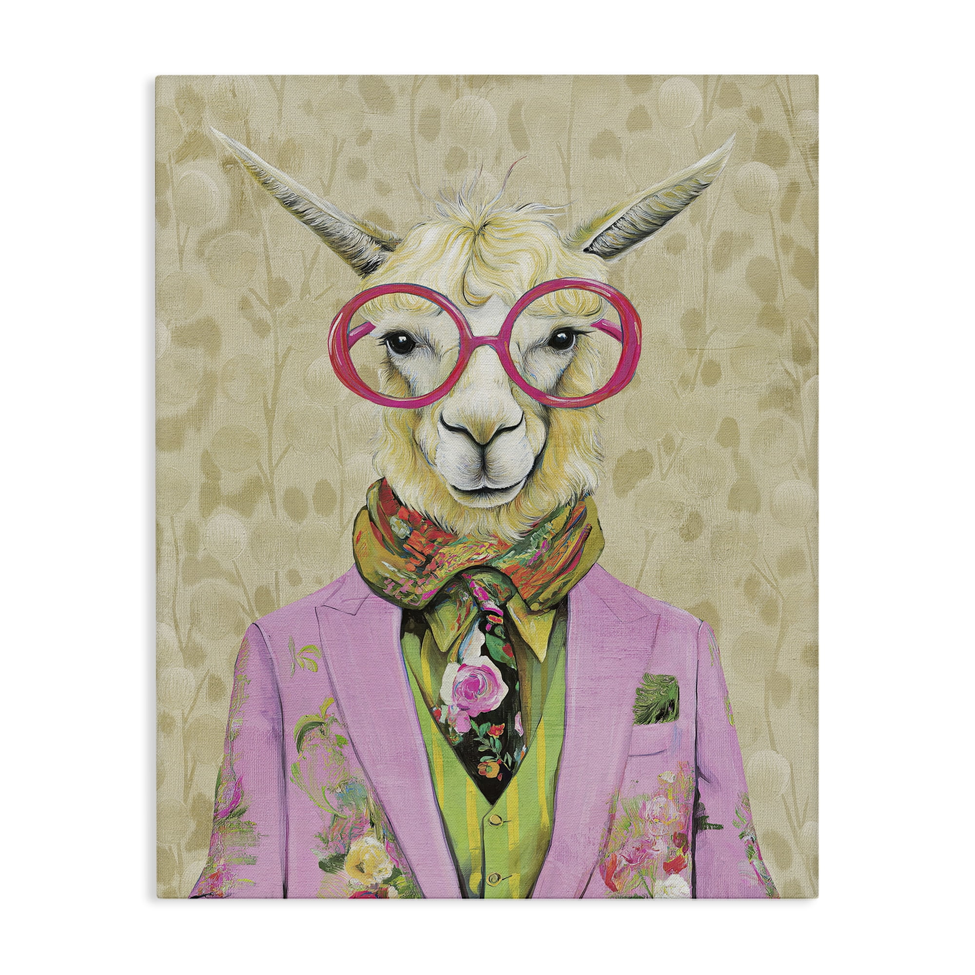 Stupell Industries Stylish Llama with Glasses Canvas Wall Art, design by Svetlana Aleynikova