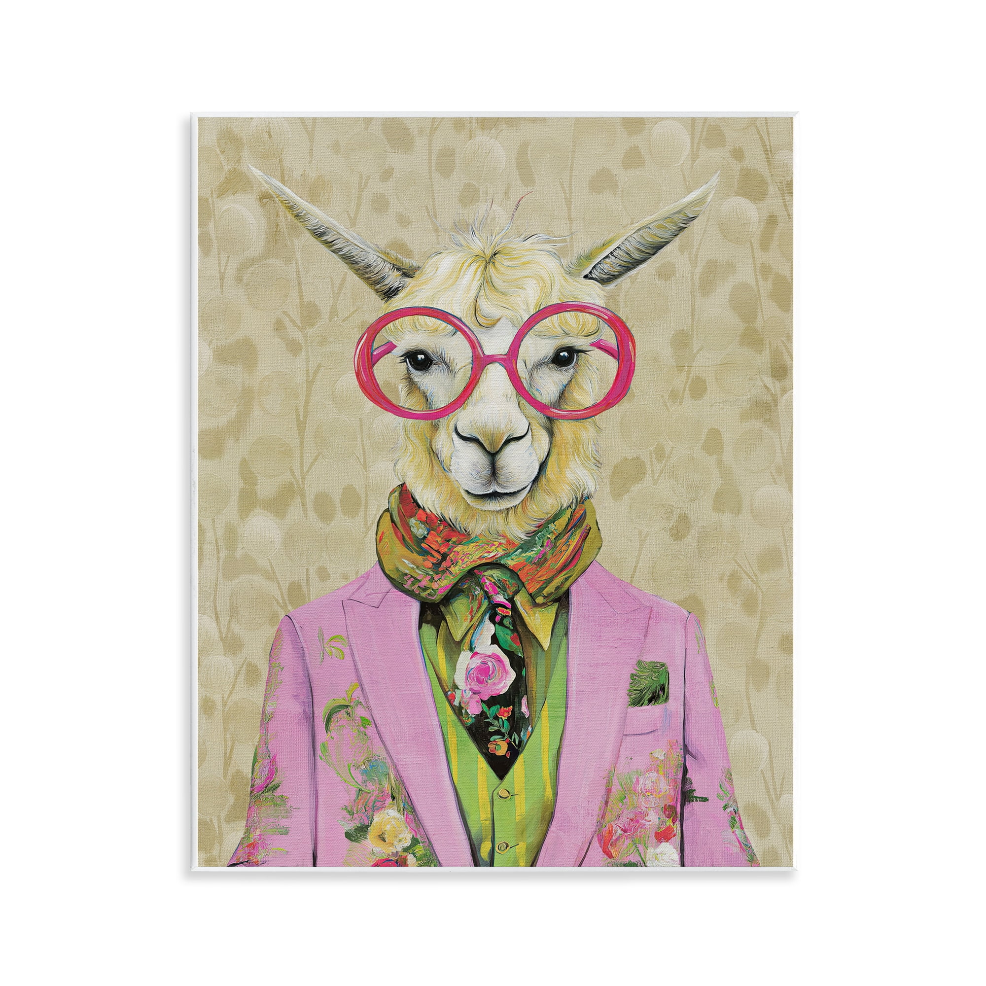 Stupell Industries Stylish Llama with Glasses Wall Plaque Art, design by Svetlana Aleynikova