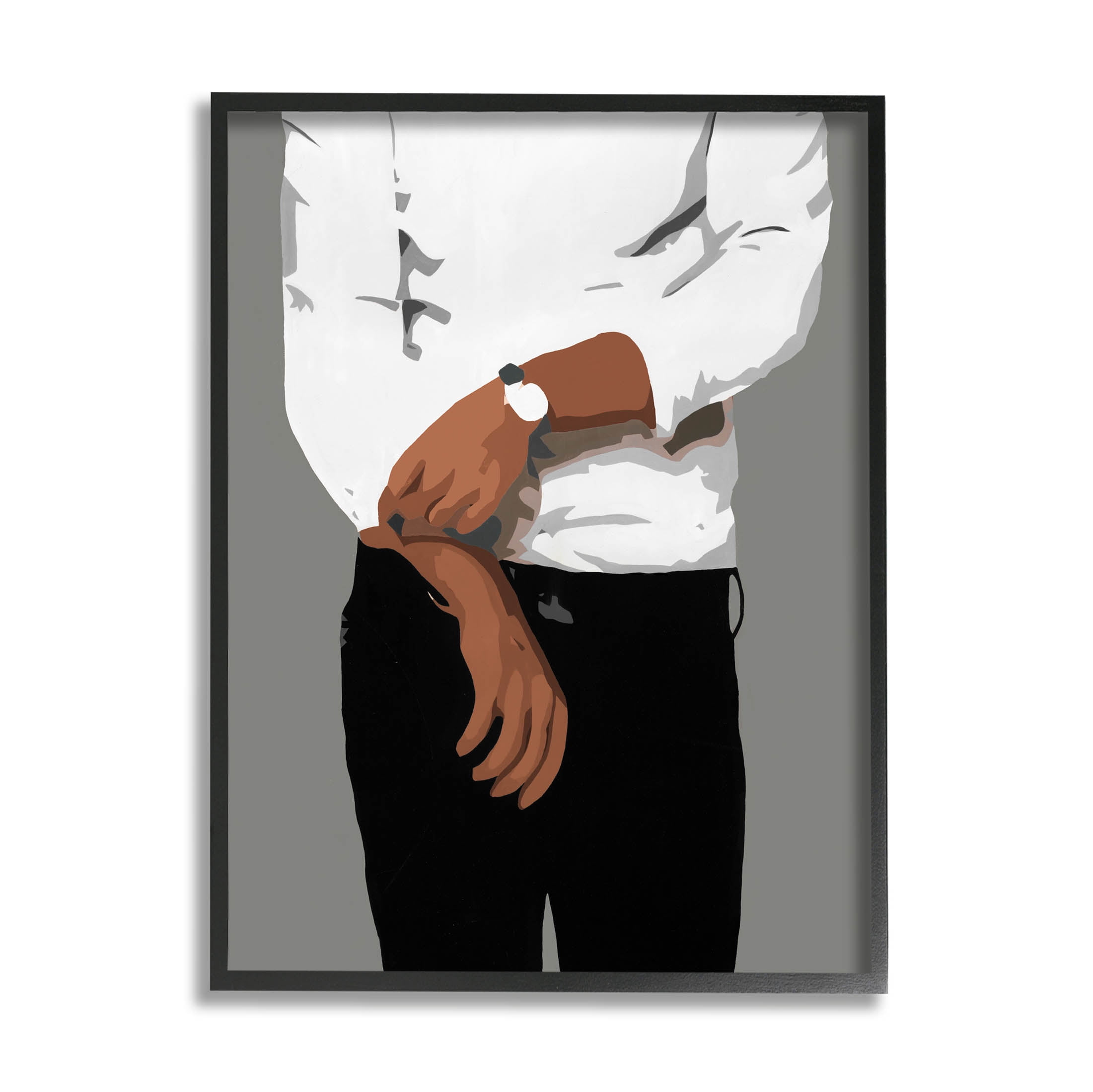 Stupell Industries Stylish Man Chic Outfit Graphic Art Black Framed Art Print Wall Art, Design by Beth Ann Lawson