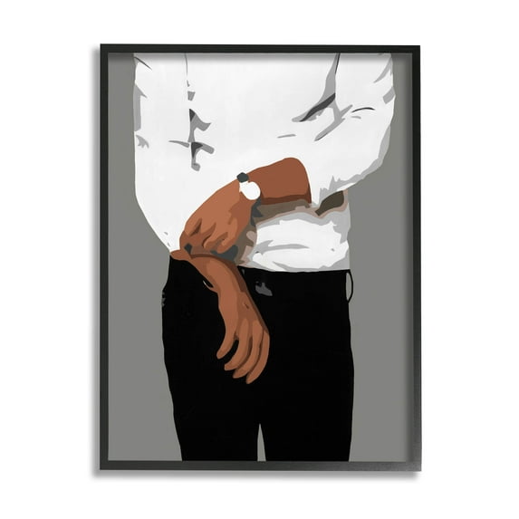 Stupell Industries Stylish Man Chic Outfit Graphic Art Black Framed Art Print Wall Art, Design by Beth Ann Lawson