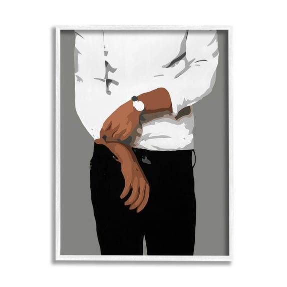 Stupell Industries Stylish Man Chic Outfit Graphic Art White Framed Art Print Wall Art, Design by Beth Ann Lawson