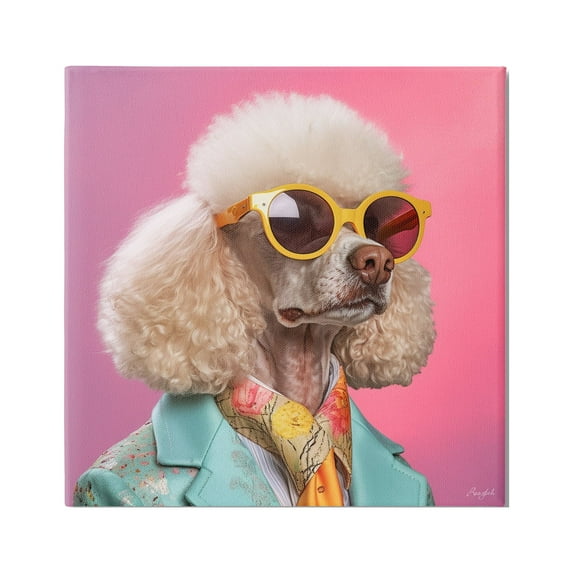 Stupell Industries Stylish Poodle Portrait Animals & Insects Painting Gallery Wrapped Canvas Art Print Wall Art, 36 x 36