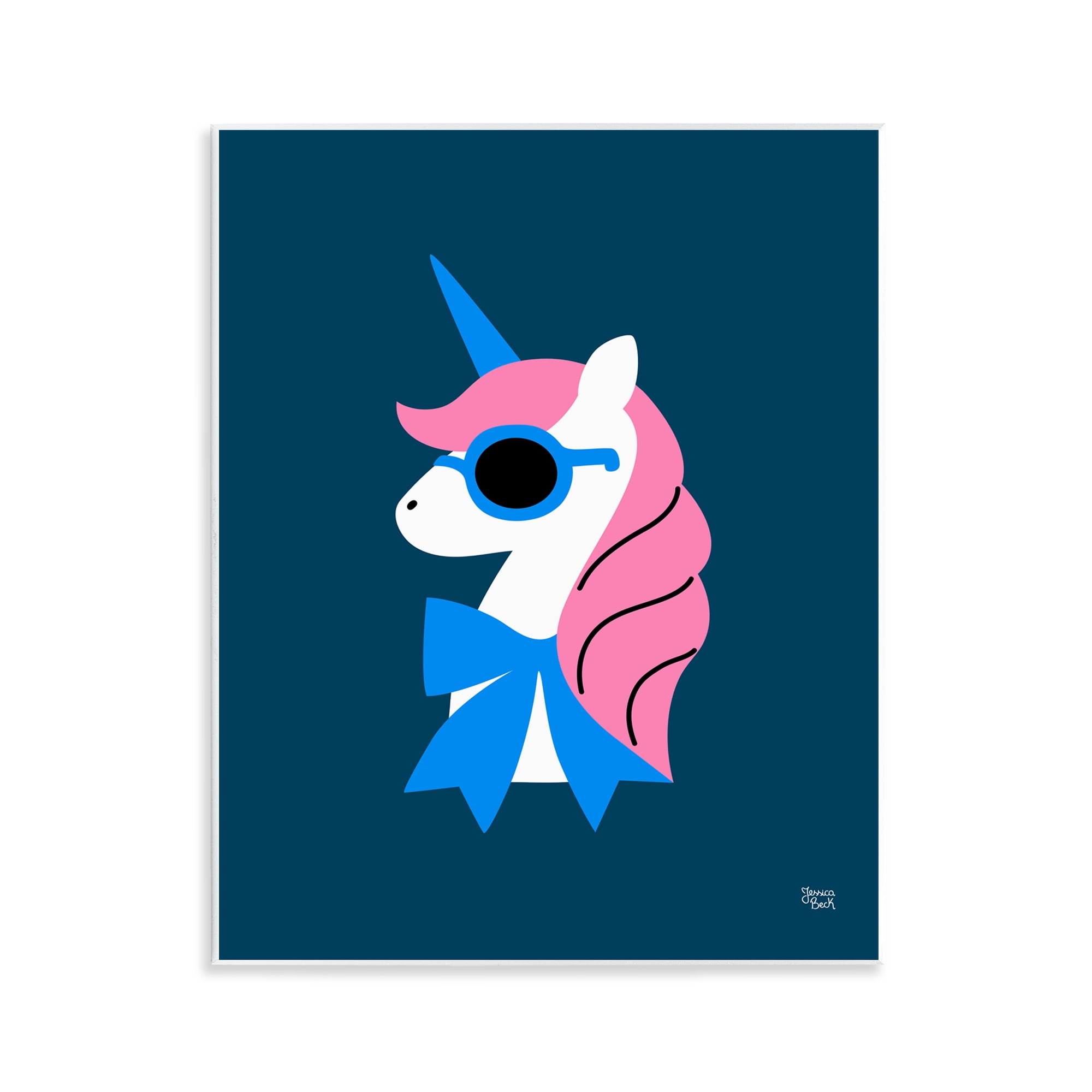 Stupell Industries Stylish Unicorn in Sunglasses Fantasy & Sci-Fi Painting Unframed Art Print Wall Art, 11 x 14