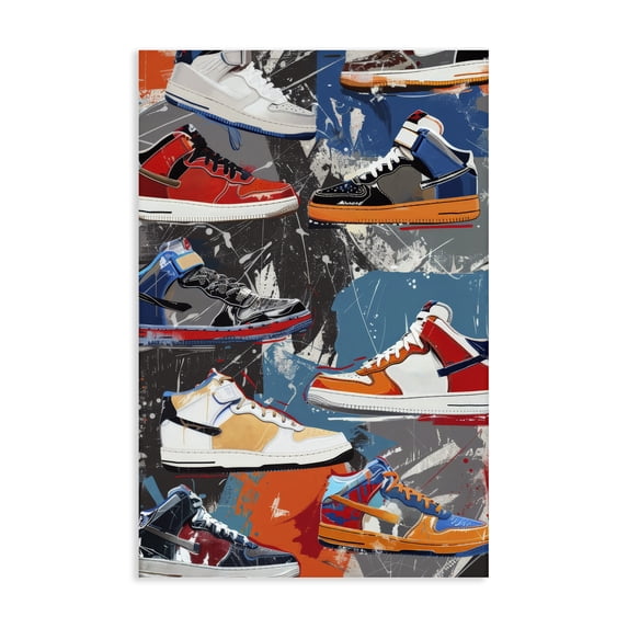 Stupell Industries Contemporary Stylish Urban Shoe Collection Canvas Art, 20 x 30, by Ray Powers