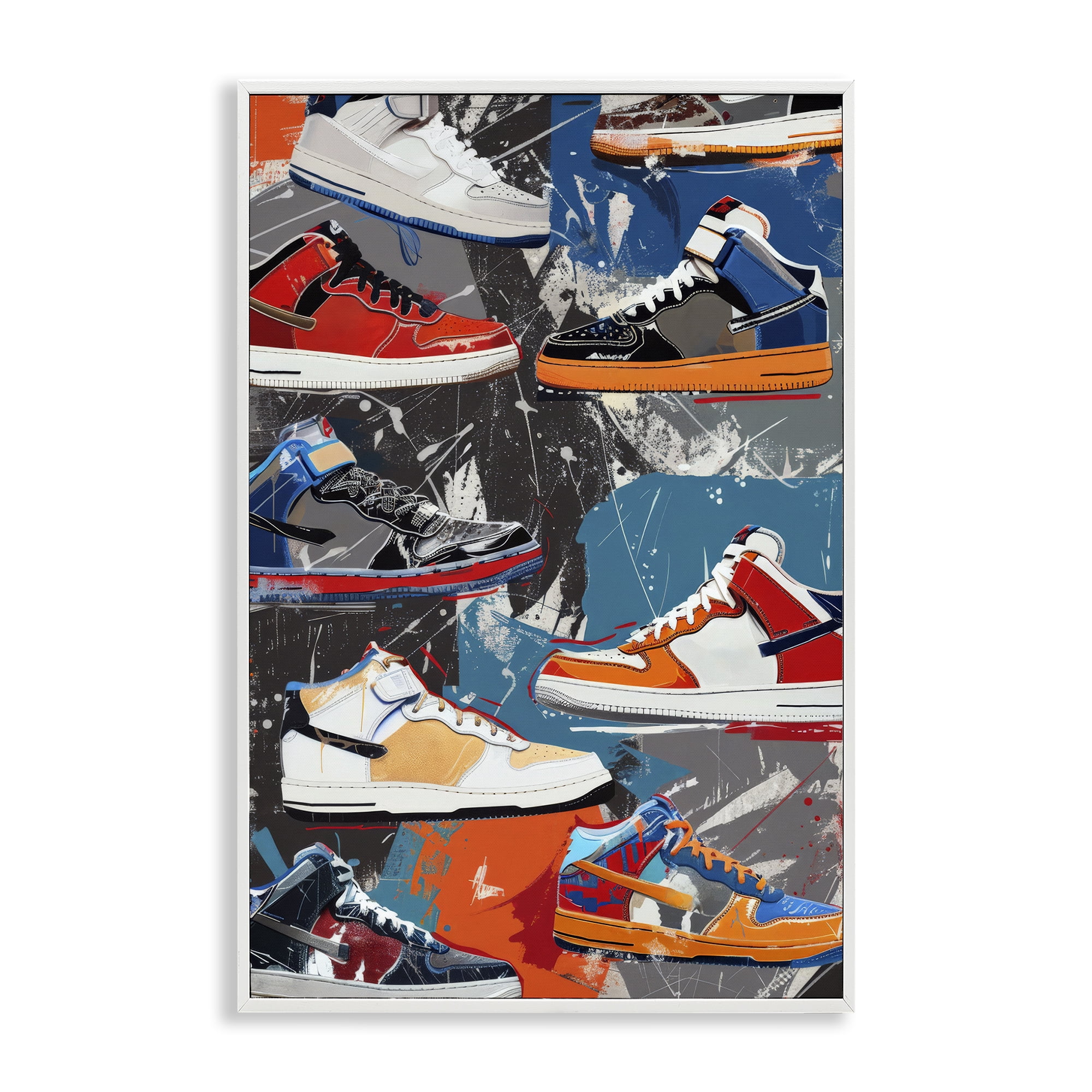 Stupell Industries Stylish Urban Shoe Collection White Framed Giclee Art, design by Ray Powers