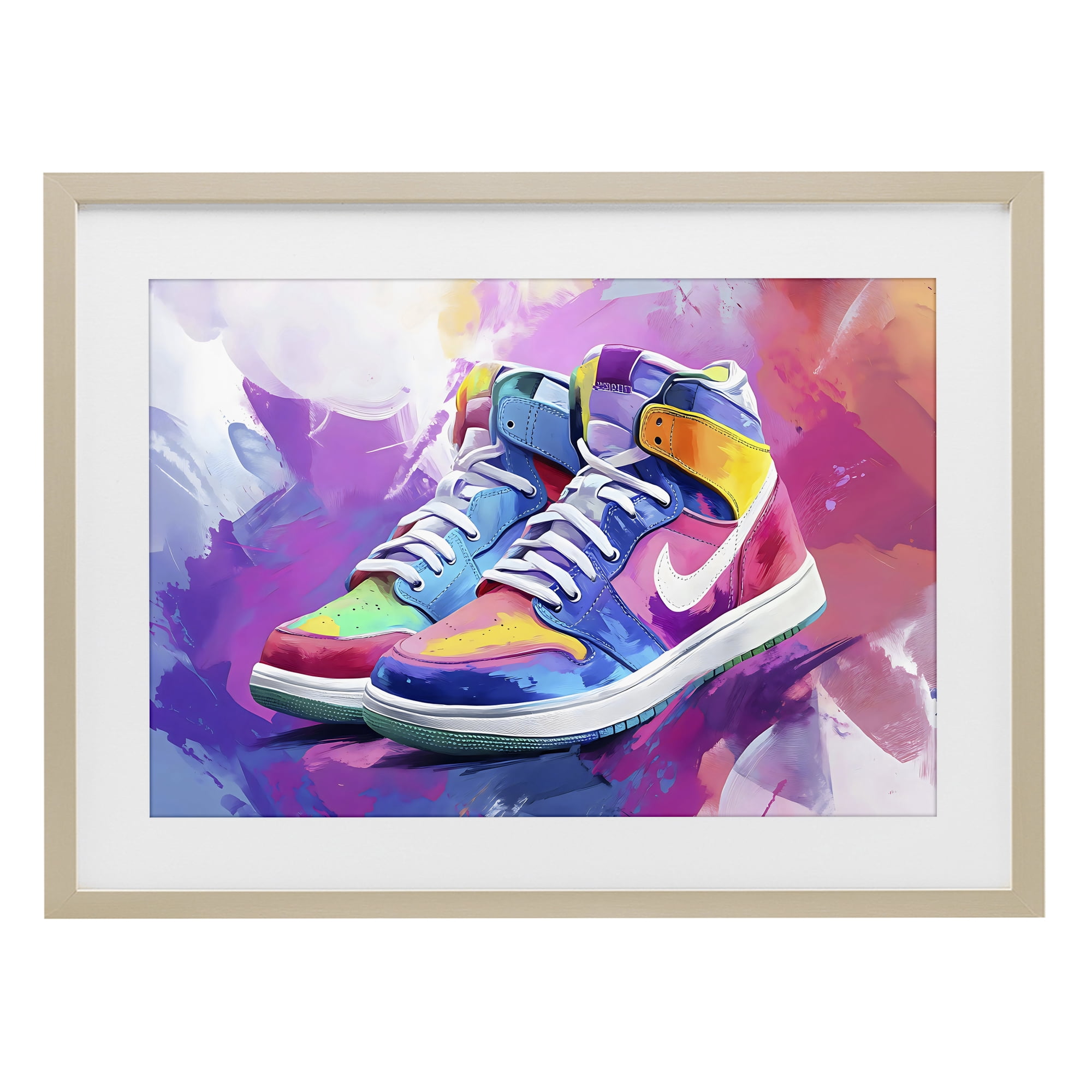 Stupell Industries Stylish Vintage Sneakers Birch Framed Print Under Glass, design by Creative Studio