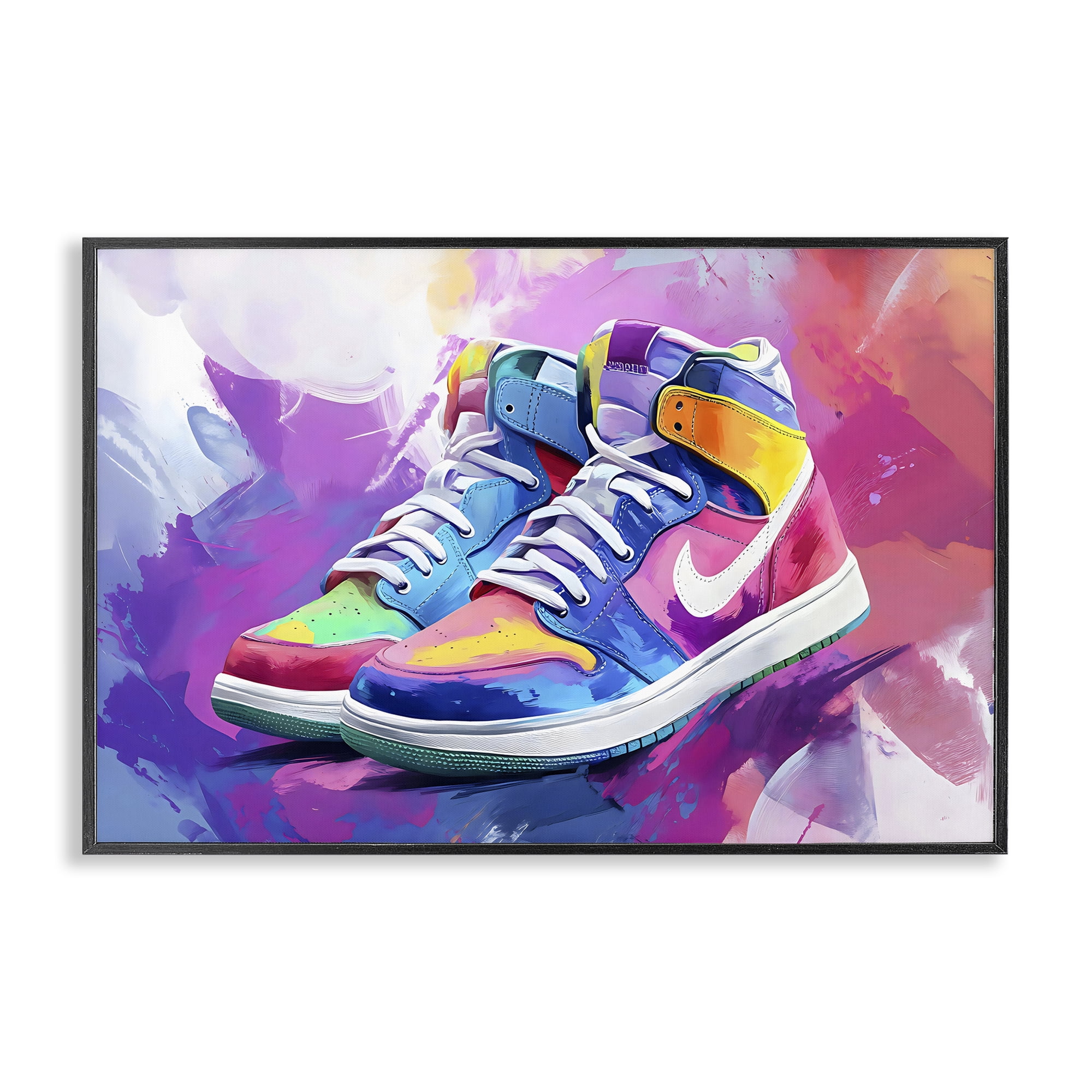 Stupell Industries Stylish Vintage Sneakers Black Framed Giclee Art, design by Creative Studio