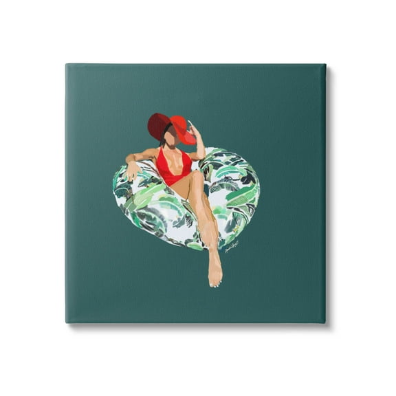 Stupell Industries Stylish Woman Pool Float Graphic Art Gallery Wrapped Canvas Print Wall Art, Design by Amelia Noyes