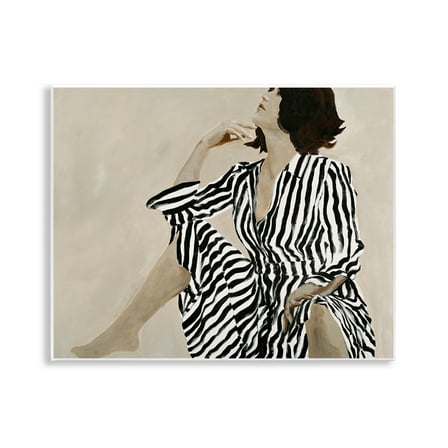 Stupell Industries Stylish Woman in Thought People Painting Unframed Art Print Wall Art, 14 x 11