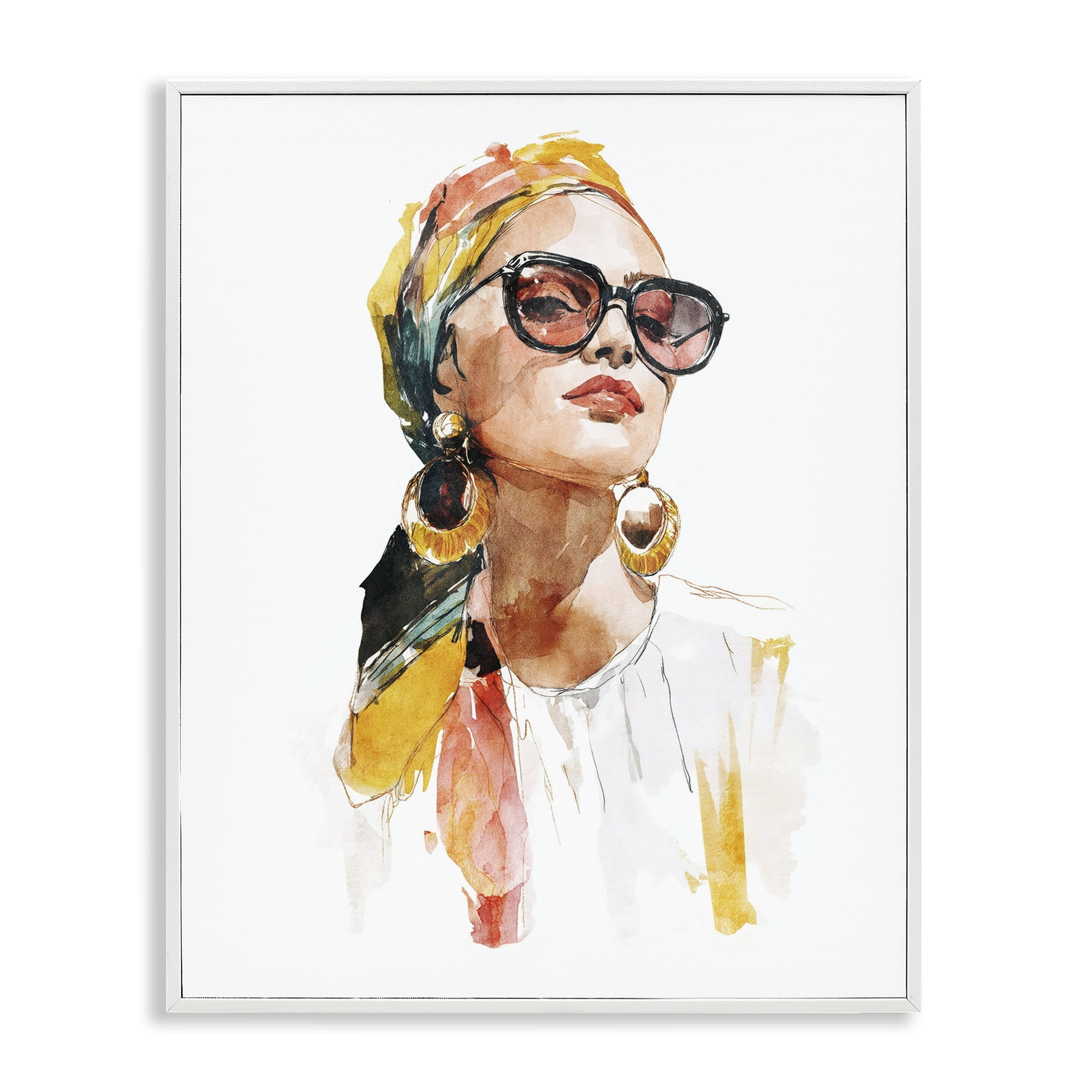 Stupell Industries Stylish Woman with Headwrap White Framed Giclee Art, design by Svetlana Aleynikova