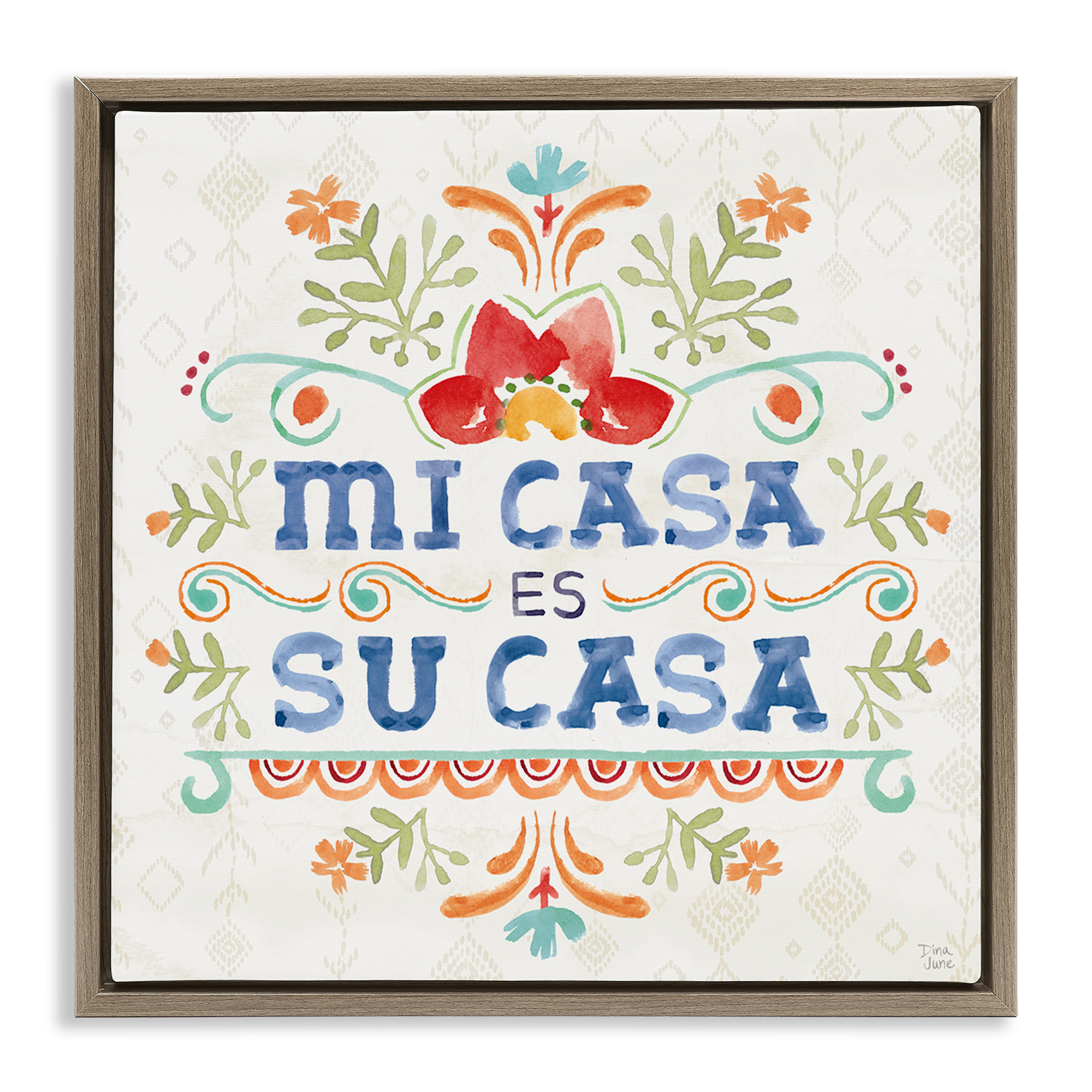 Stupell Industries Su Casa Hogar Acogedor Inspirational Quotes & Sayings Painting Brown Floater Framed Art Print Wall Art, 18 x 18