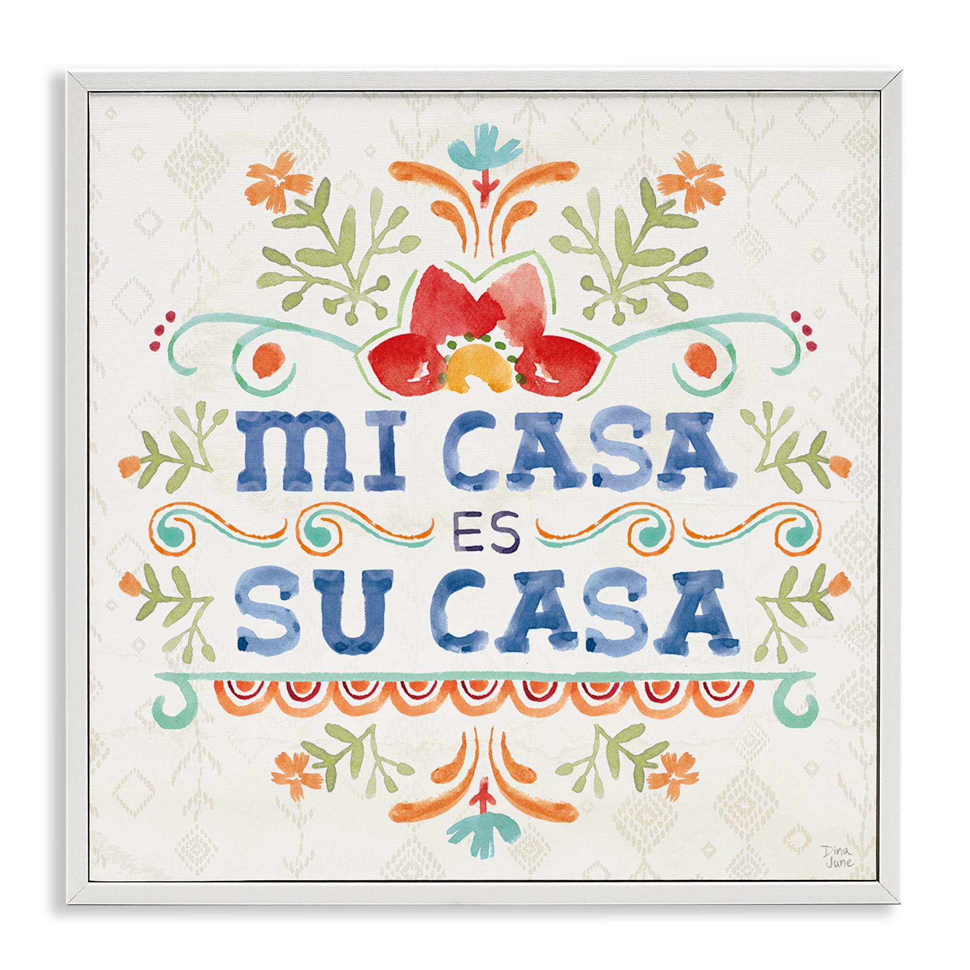 Stupell Industries Su Casa Hogar Acogedor Inspirational Quotes & Sayings Painting White Framed Art Print Wall Art, 12 x 12