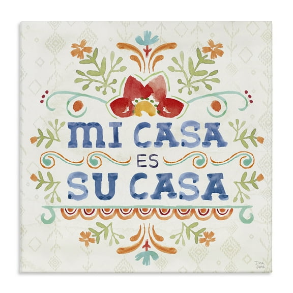 Stupell Industries Su Casa Hogar Acogedor Inspirational Quotes & Sayings Painting Wrapped Canvas Art Print Wall Art, 17 x 17