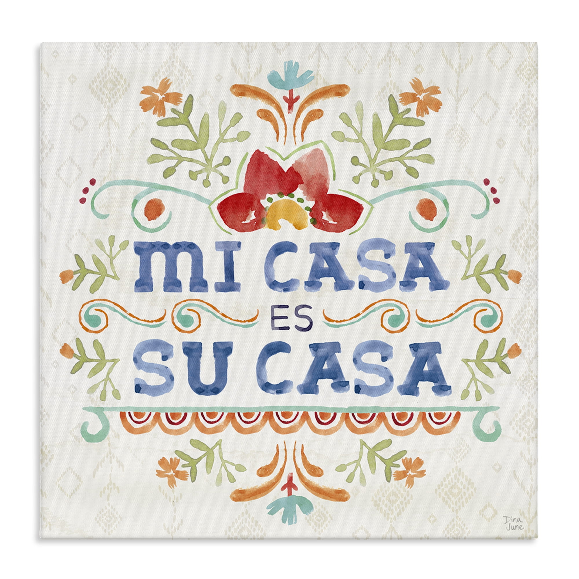 Stupell Industries Su Casa Hogar Acogedor Inspirational Quotes & Sayings Painting Wrapped Canvas Art Print Wall Art, 24 x 24