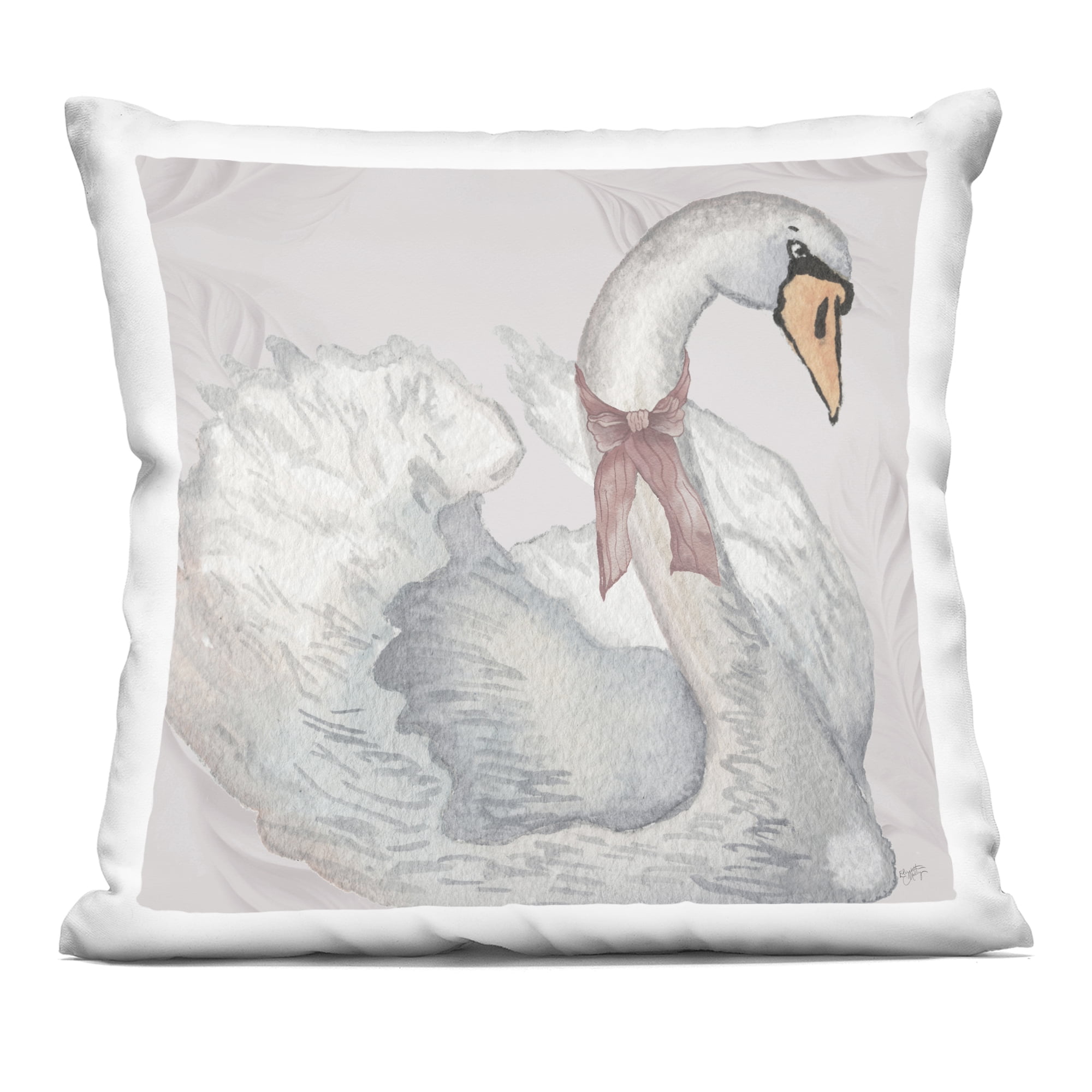 Stupell Industries Subdued Classic Swan Decorative Printed Throw Pillow, design by Elizabeth Medley