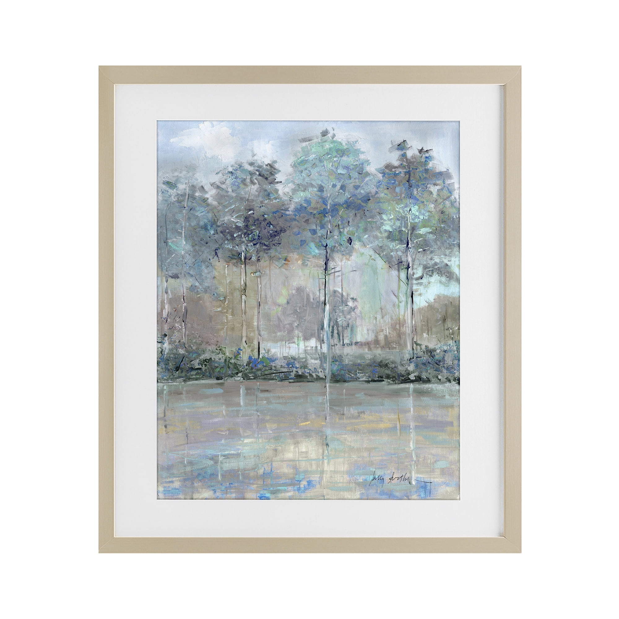 Stupell Industries Subdued Expression of Trees Birch Framed Print Under Glass, design by Sally Swatland