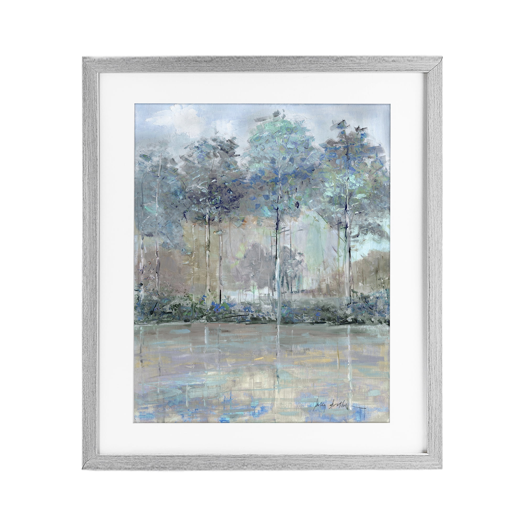 Stupell Industries Subdued Expression of Trees Gray Framed Print Under Glass, design by Sally Swatland
