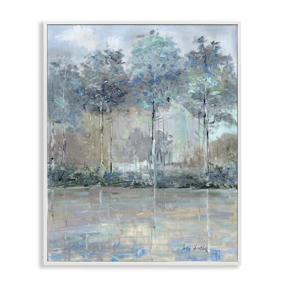Stupell Industries Subdued Expression of Trees White Framed Giclee Art, design by Sally Swatland