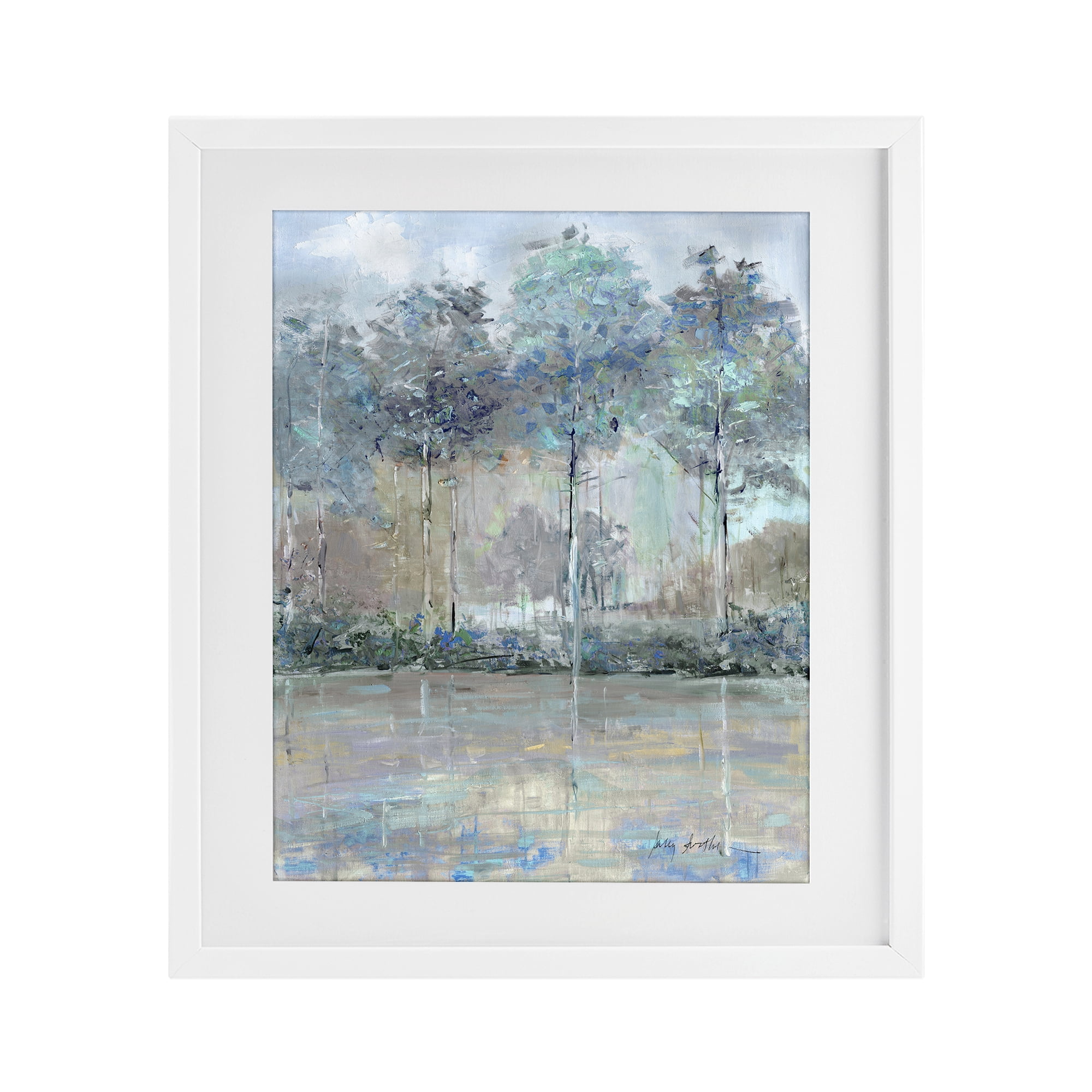 Stupell Industries Subdued Expression of Trees White Framed Print Under Glass, design by Sally Swatland
