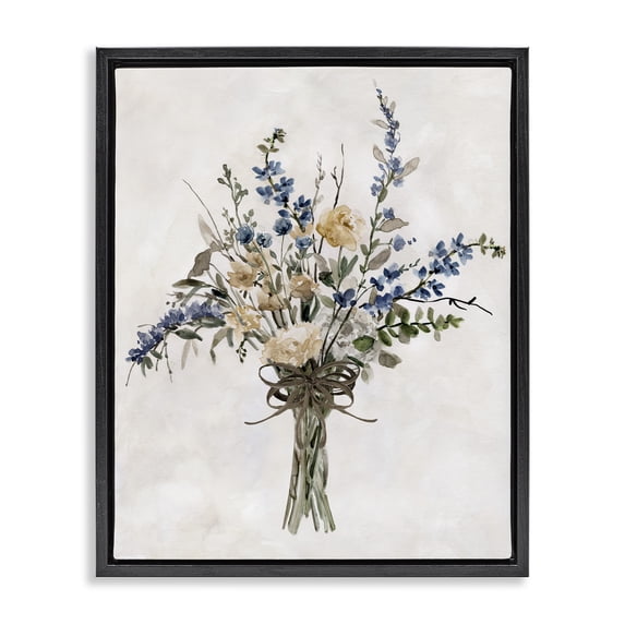 Stupell Industries Traditional Subdued Flower Bushel Black Floating Frame Canvas Art, 17 x 21, by Carol Robinson
