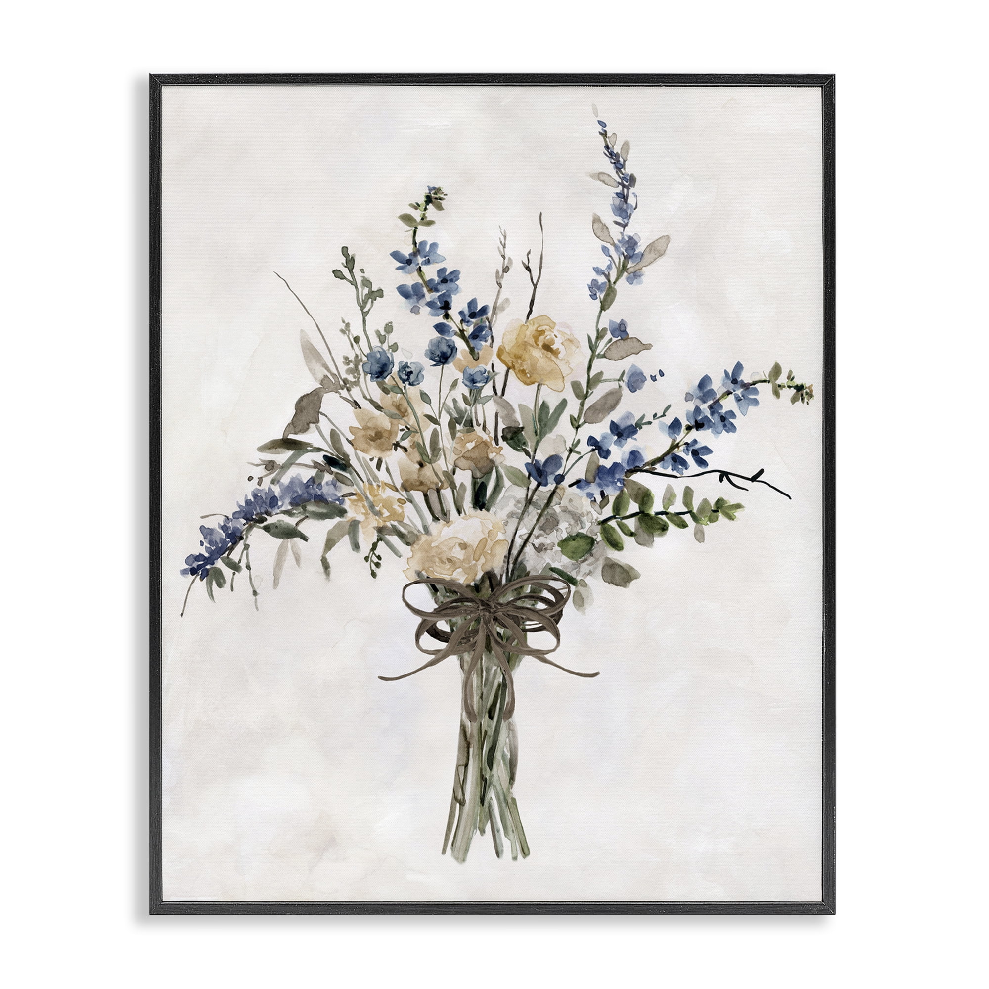 Stupell Industries Subdued Flower Bushel Black Framed Giclee Art, design by Carol Robinson